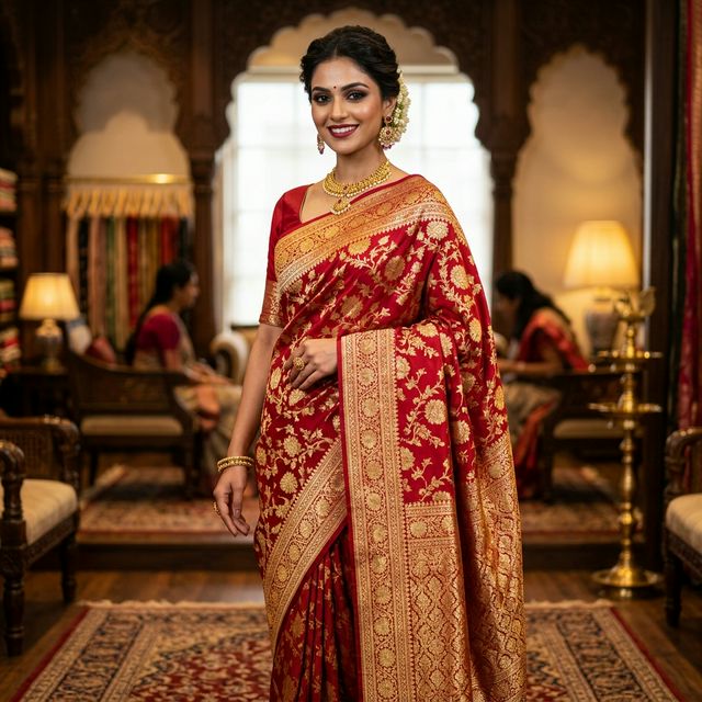 Vedic Crimson Banarasi