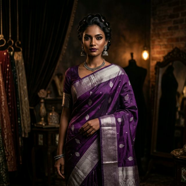 Twilight Purple Chanderi