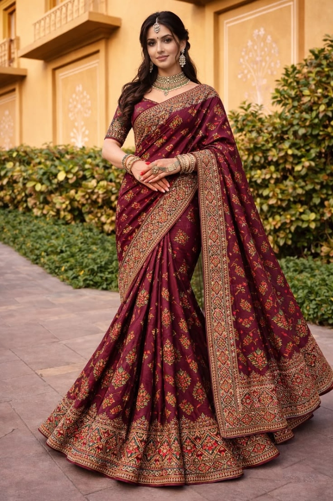 Royal Maroon Silk